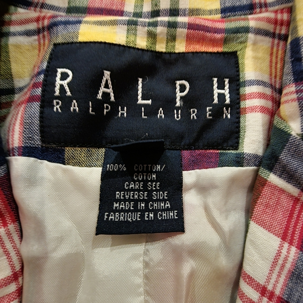 Vintage Ralph Lauren RRL Double RL Madras Plaid Blazer Sz 4 Excellent Condition - Picture 6 of 13